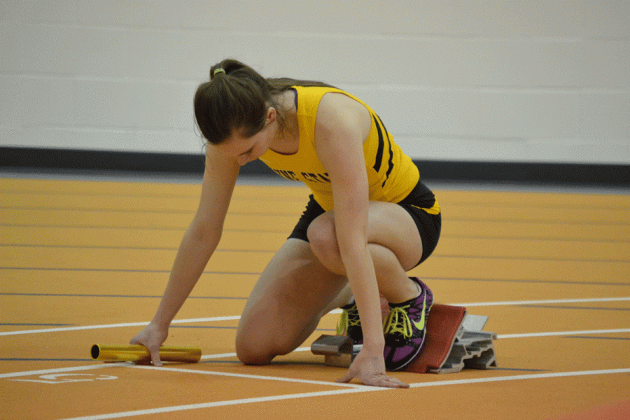 Elizabeth Pille mentally prepares before she settles in to start the race.