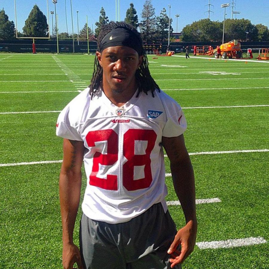 J’Ron Erby poses on the San Fransisco 49ers practice facility.