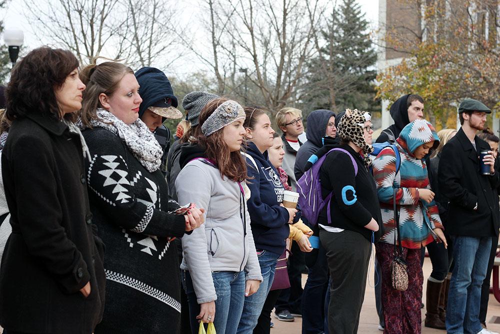 Professors and Students alike attended the rally for dimissed professor Dr. Karen Walker last Wednesday in the Kanter student center plaza to show their support and disagreement with the administration’s actions.