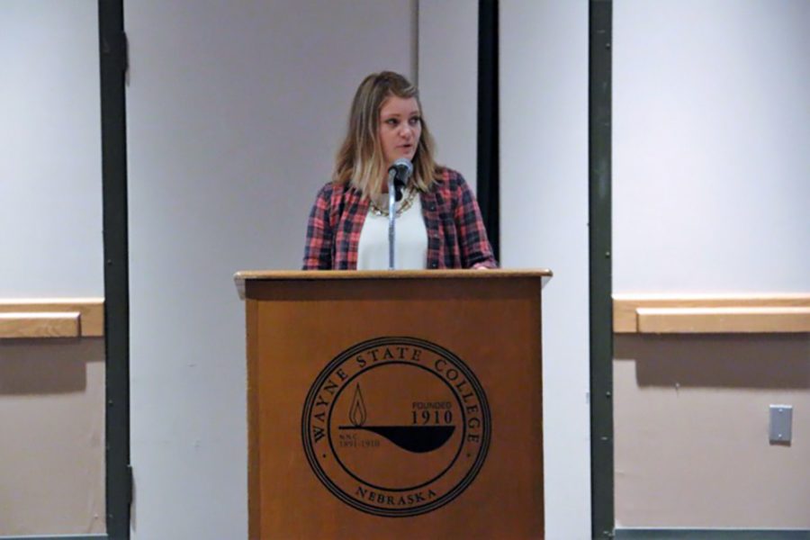 Ainsley Mielke gave a short speech before the movie about how people shouldn’t have to hide the fact that things happen to students and it is okay to need someone to talk to for help.