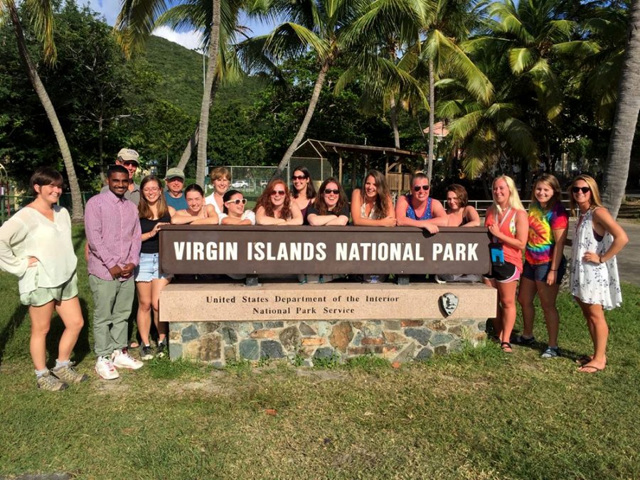 The students visited the U.S. Virgin Islands National Park Visitor Center on the last day of the trip, where they got information about the National Park from a park ranger.