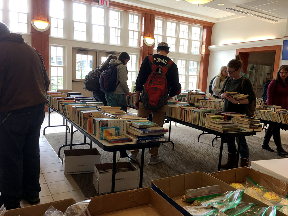 Book+and+bake+sale+in+Connell+Hall