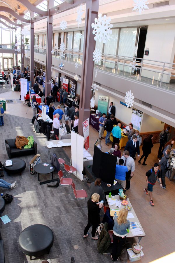 The career fair is usually held inside the Kanter Student Center, but will be held virtually this fall. 