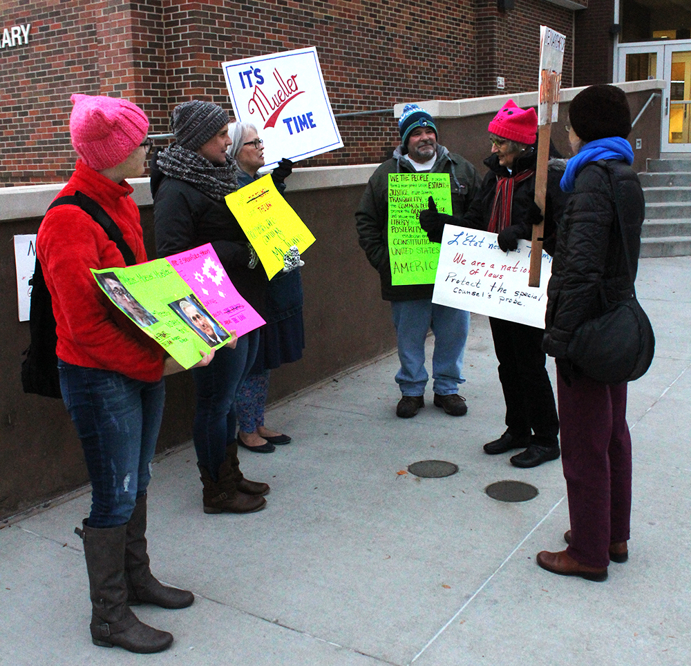 Political rally occurs near Conn Library