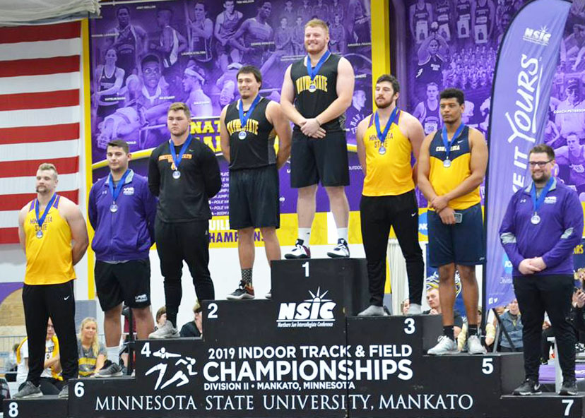 Cade Kalkowski and Dylan Kaup placed first and second respectively in the weight throw.