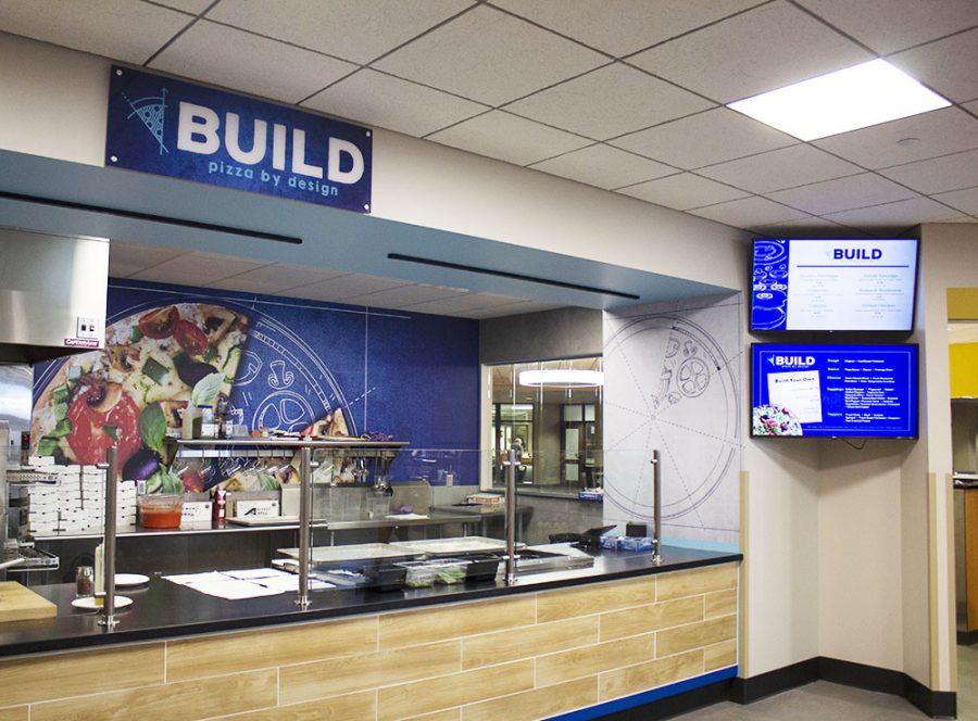 Wayne State College welcomed new vendors in Kanter Student Center and Conn Library. Build (above) allows students to create their own pizza. 