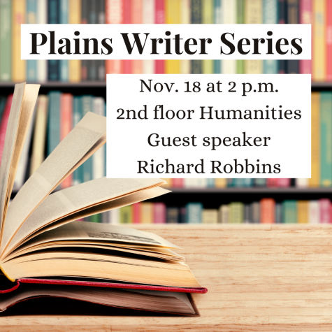 WSC will be hosting the Plains Writer Series on the 2nd floor lounge of Humanities on Nov. 18 in effort to bring awareness to fiction writers on the Great Plains.  Graphic courtesy of Agnes Kurtzhals.