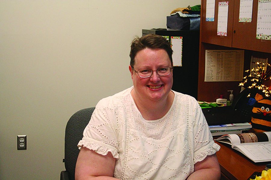 Jenifer+Poulsen%2C+assistant+professor+of+family+and+consumer+sciences%2C+is+pictured+in+her+office+in+Benthack+Hall.