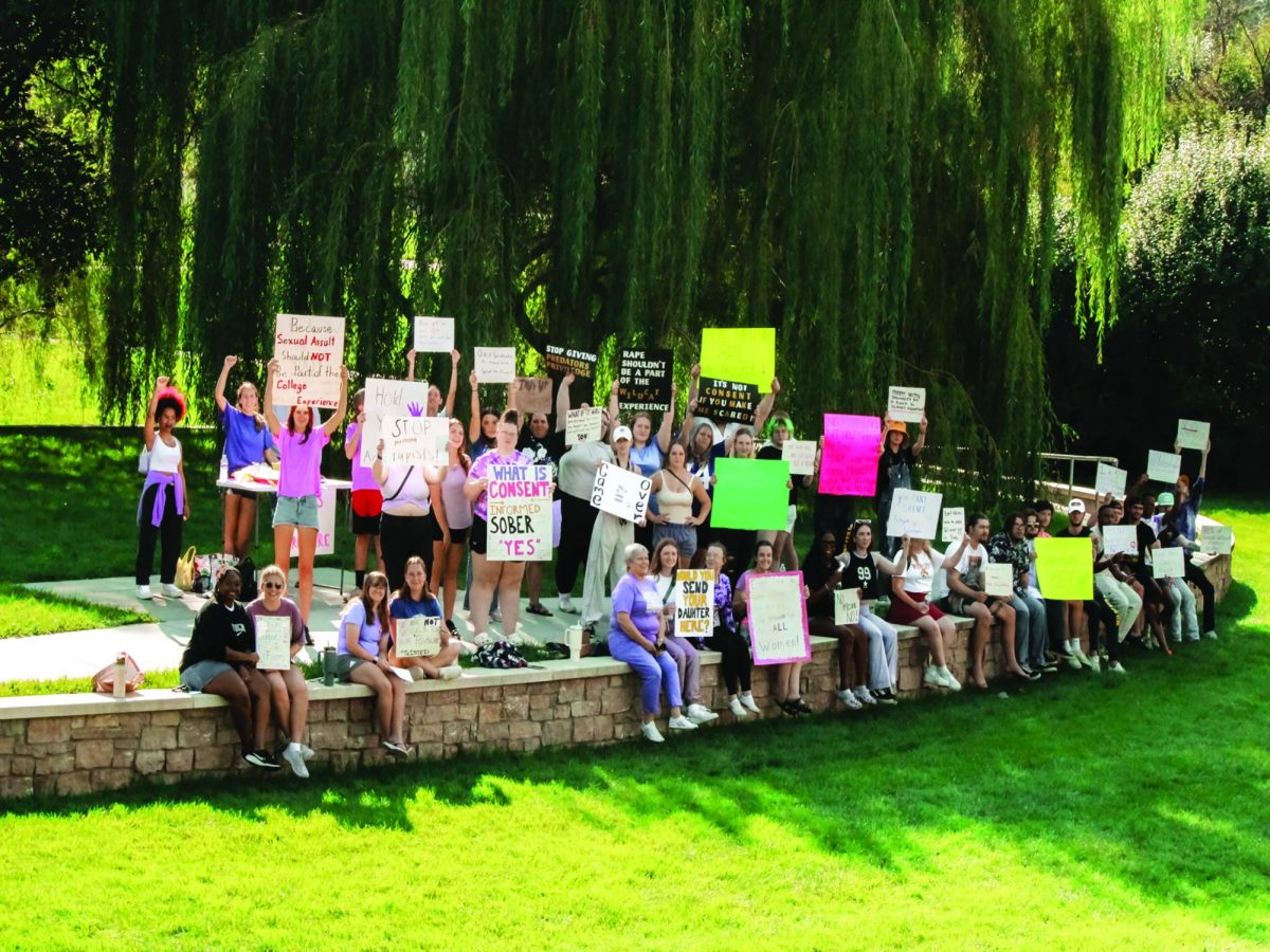 Protest held in the Willow Bowl for sexual assault awareness