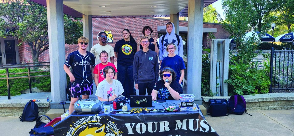 KWSC Radio members table for World College Radio Day. Photo by Nate Bope.