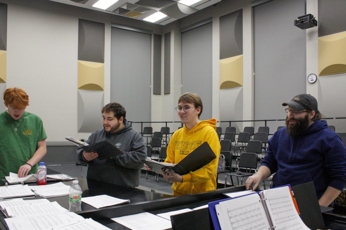 Bass and tenor Aurae Voces members from left to right: Owen Wilkenson, Jonah Felix, Riley Gausman, and Simon Javorsky.