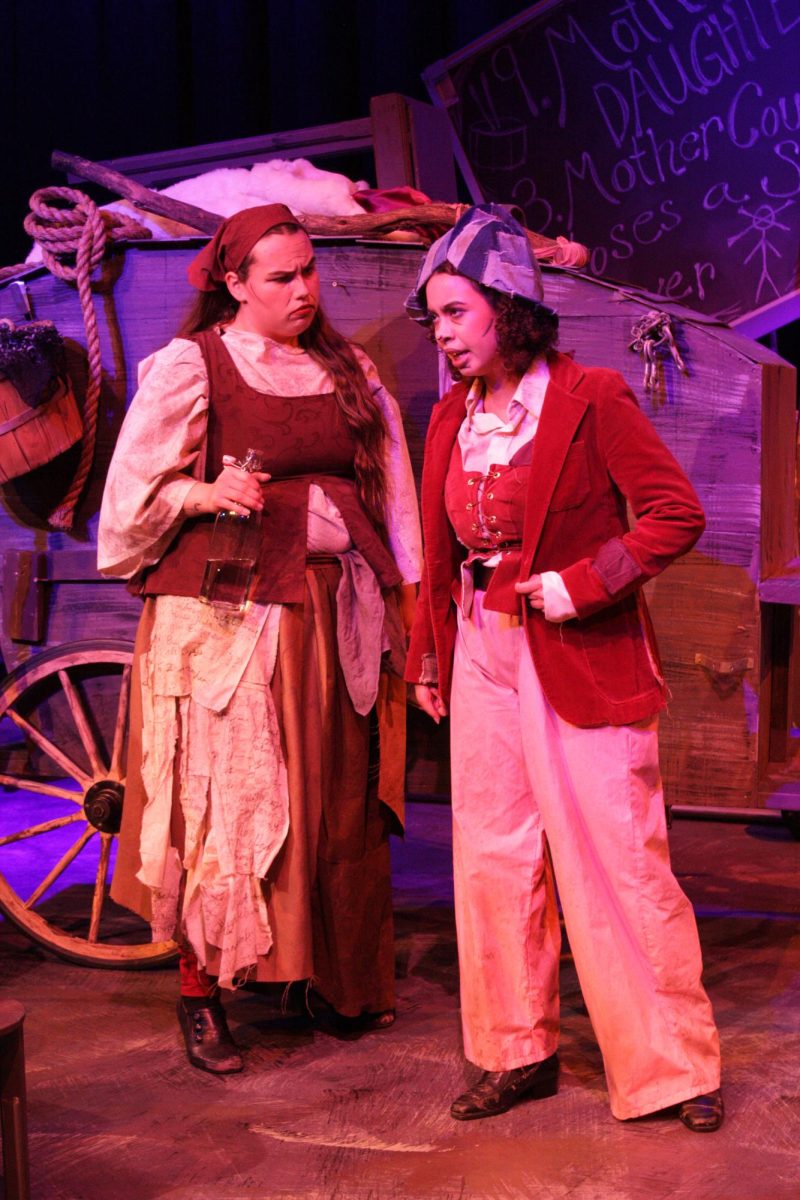 WSC students perform 'Mother Courage and Her Children' in the Black Box Theatre in the Peterson Fine Arts Building.
