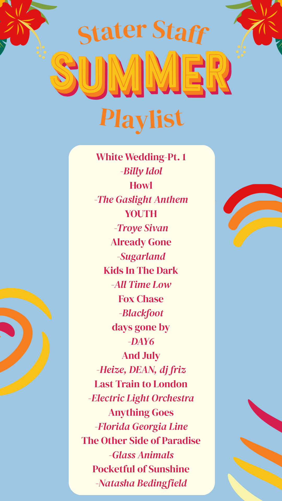 The Stater Staff playlist summer 2026